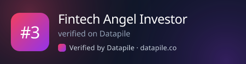 #3 Fintech Angel Investor · verified on Datapile