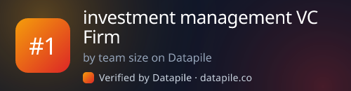 #1 investment management VC Firm · by team size on Datapile