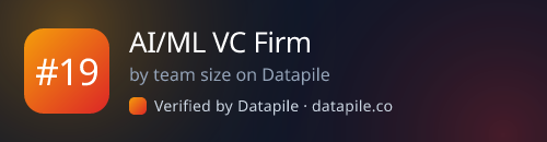 #19 AI/ML VC Firm · by team size on Datapile