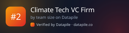 #2 Climate Tech VC Firm · by team size on Datapile