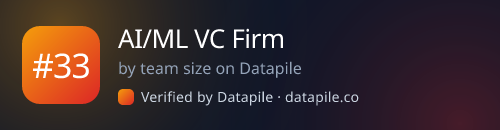 #33 AI/ML VC Firm · by team size on Datapile