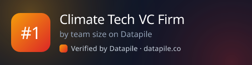 #1 Climate Tech VC Firm · by team size on Datapile
