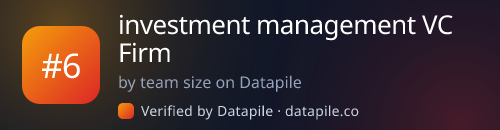#6 investment management VC Firm · by team size on Datapile