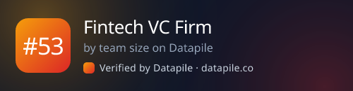 #53 Fintech VC Firm · by team size on Datapile