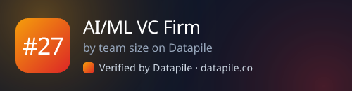 #27 AI/ML VC Firm · by team size on Datapile