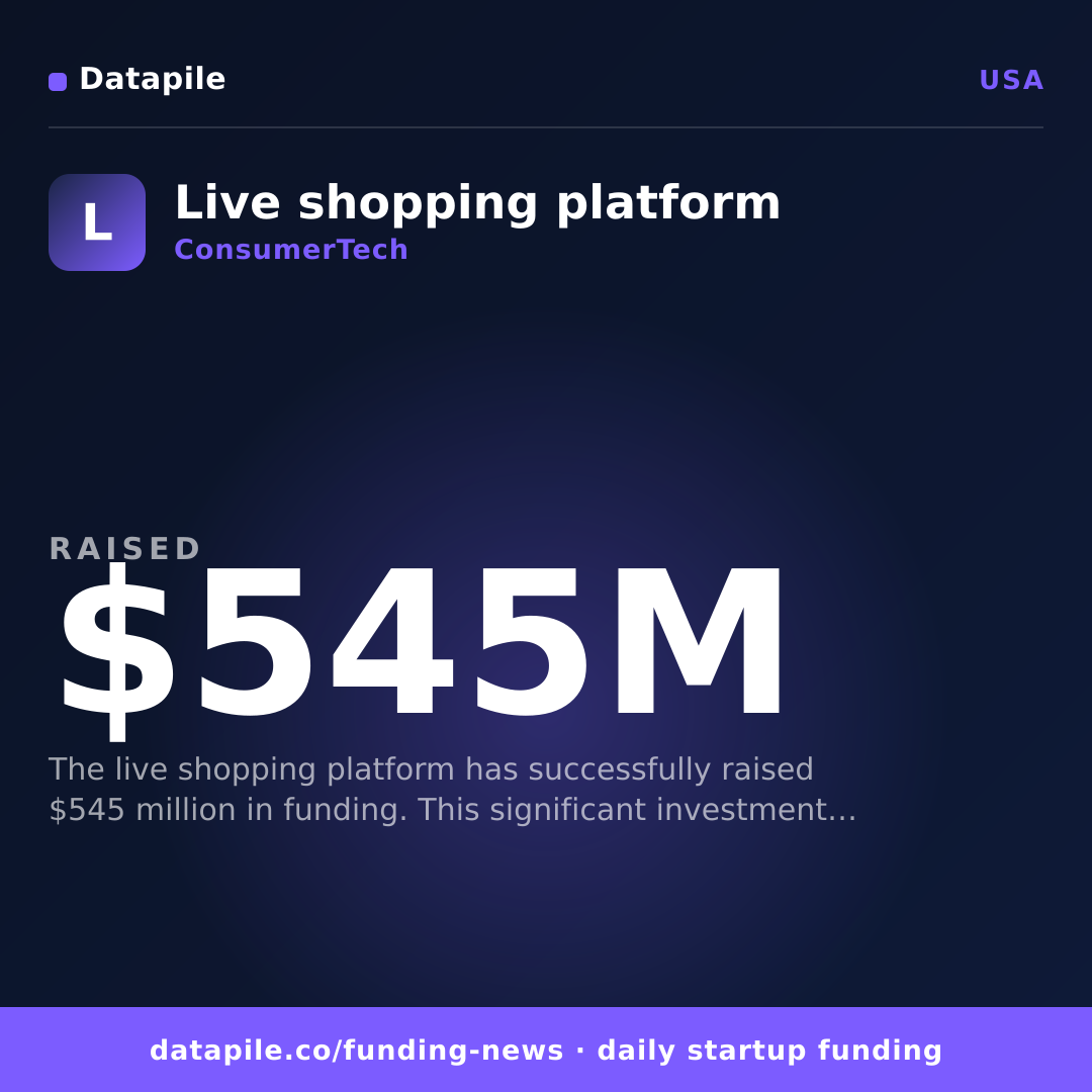 Live shopping platform social card