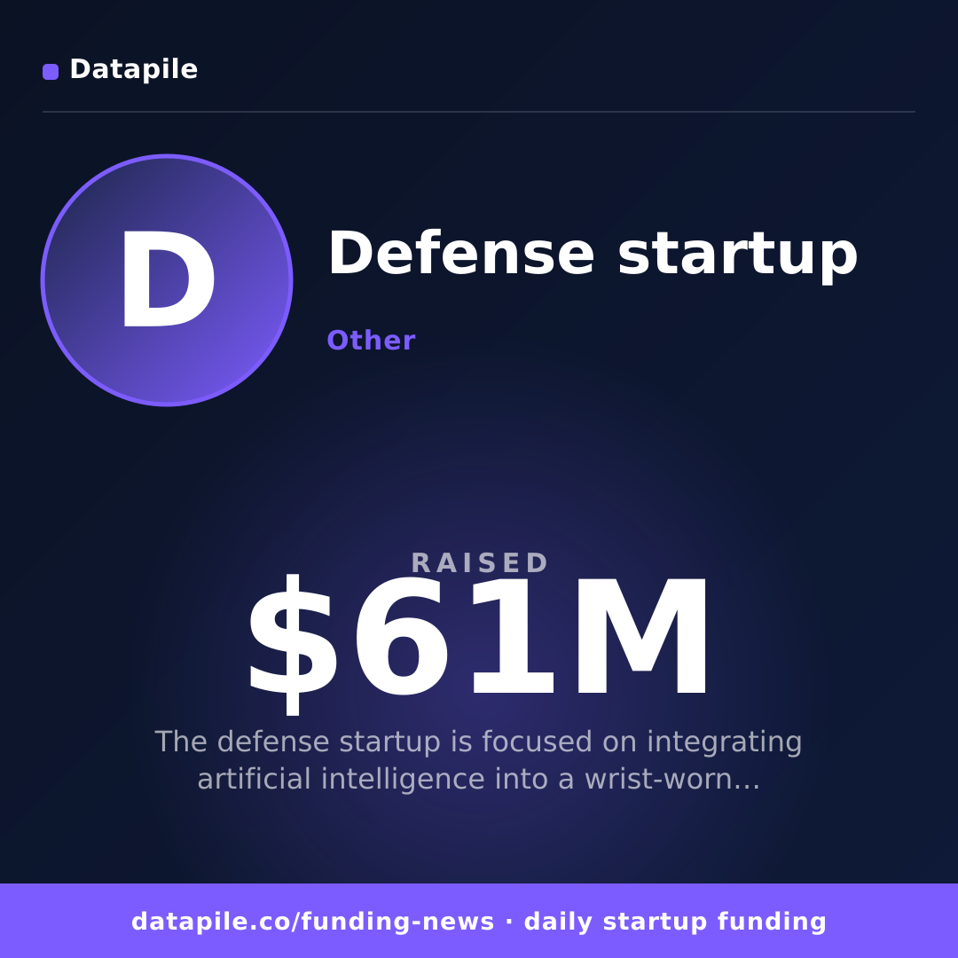 Defense startup social card
