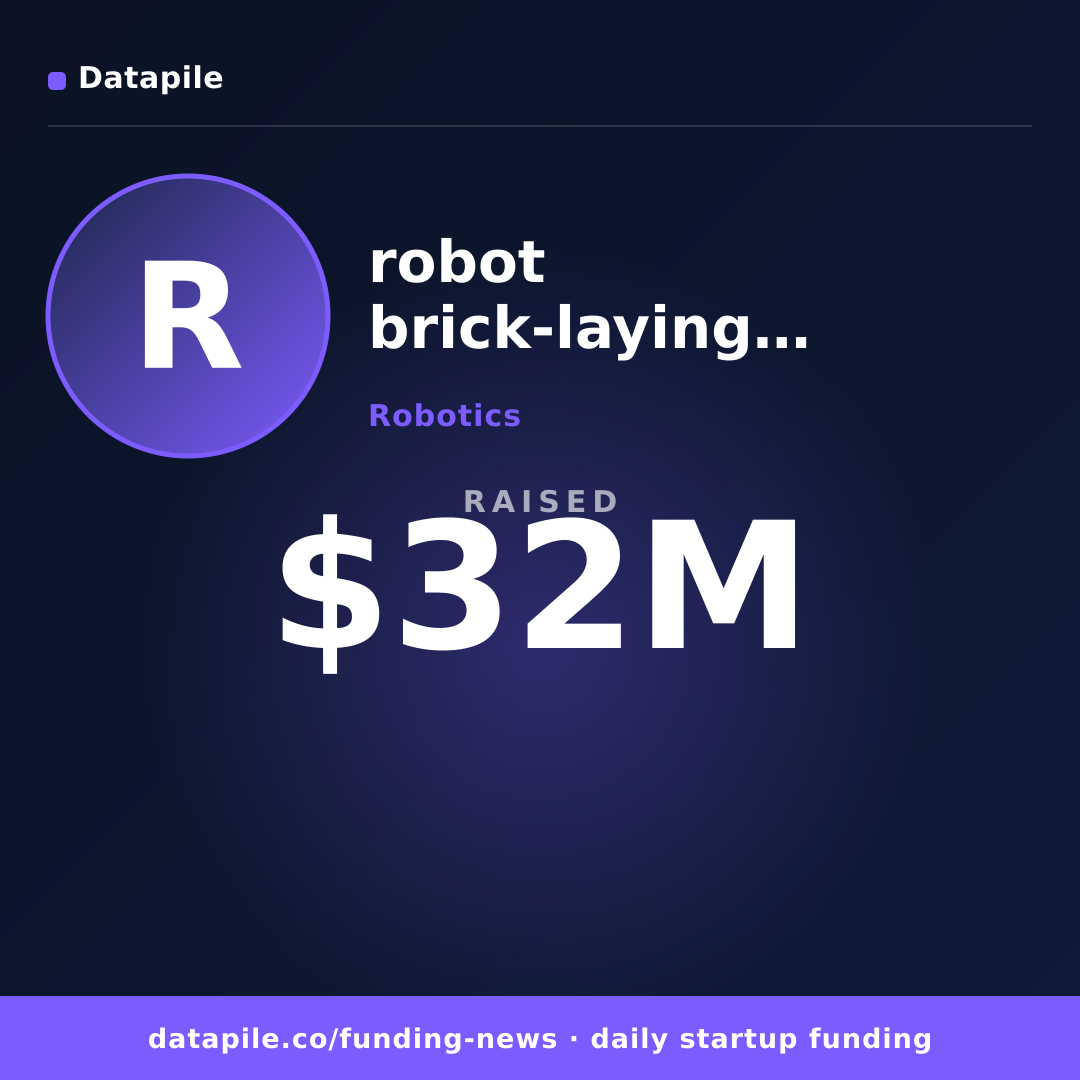 robot brick-laying startup social card